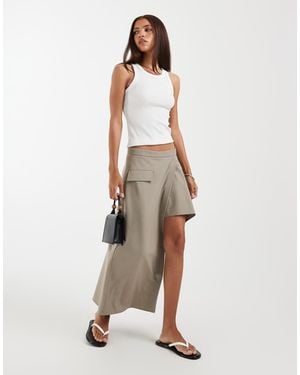 ASOS Asymm Tailored Skirt - Natural