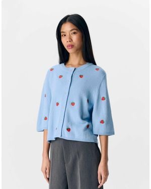 Object Gilet à manches courtes avec imprimé fraise - Bleu