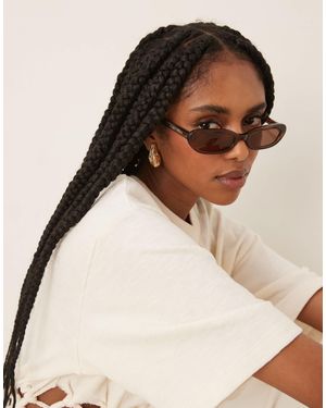 Lu Goldie Lola Slim Oval Sunglasses - Natural