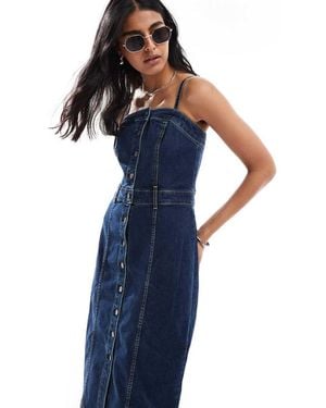 Levi's Denim Bustier Midi Dress - Blue