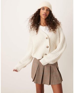 Pimkie – gerippte strickjacke - Natur