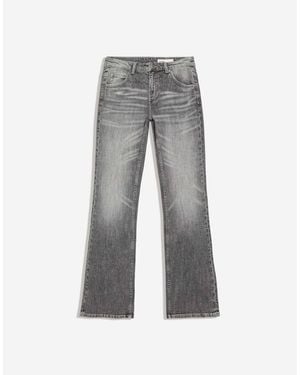 Bershka Tall jean bootcut slim taille basse clair - Gris