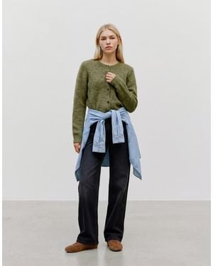 Vero Moda Soft Fluffy Knit O-neck Cardigan - Green