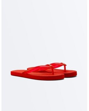 Oysho Textu Beach Sandals - Red