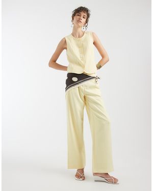 Pieces Tailored Multiway Button Leg Trouser Co-ord - Natural