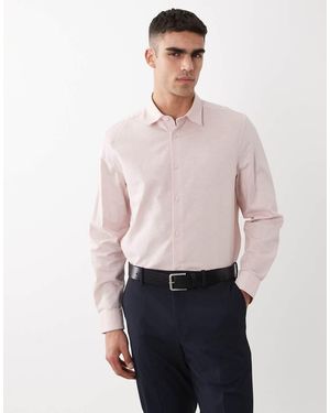 ASOS Regular-Fit Net Linnenmix Overhemd - Wit