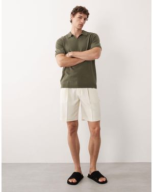 ASOS Smart Regular Shorts With Pleats - Natural