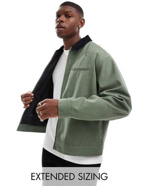 ASOS Giacca Harrington Oversize Kaki Con Colletto - Verde