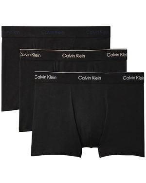 Calvin Klein Icon Cotton Stretch 3 Pack Relaxed Trunks - Black
