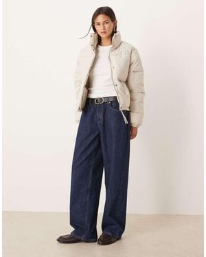 Jdy Zip Detail Padded Coat - Blue