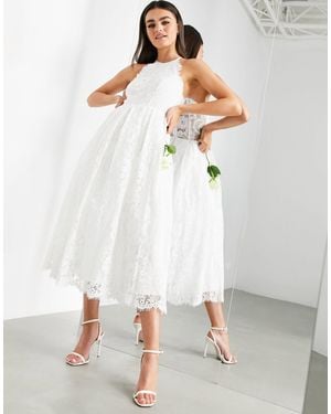ASOS – neckholder-hochzeitskleid valerie aus zarter spitze - Weiß