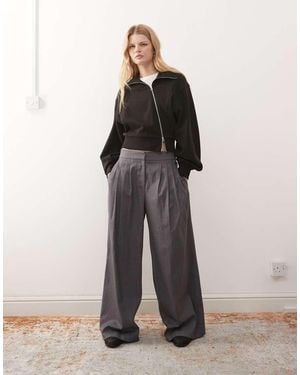 Weekday Structured Asymmetric Zip Through Hoodie - Natural