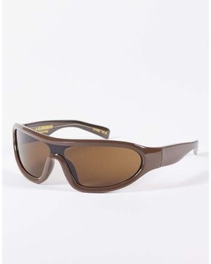 A.Kjærbede Gafas De Sol Chocolate Con Montura Envolvente De Estilo Deportivo Devon De - Blanco