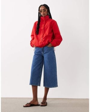 Threadbare Shower Proof Funnel Neck Jacket - Red