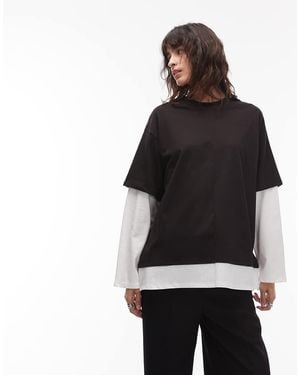 ASOS Layered Oversized Long Sleeve T-shirt - Black