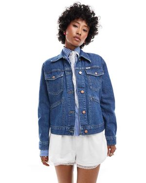Wrangler Giacca Di Jeans Scuro Con Tasche - Blu