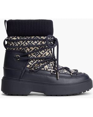 Tommy Hilfiger Th Monogram Water Resistant Snow Boots - Blue