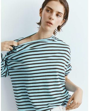 Pull&Bear – langärmliges shirt - Blau