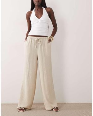 Six Stories High Waist Flowy Trousers - Natural