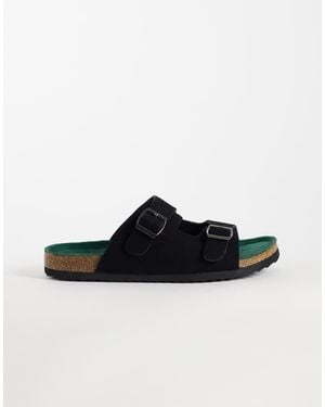 Only & Sons Faux Suede Mule Sandals - Black