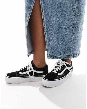 Vans Zapatillas De Deporte Con Plataforma En Negro Y Blanco Old Skool De - Azul
