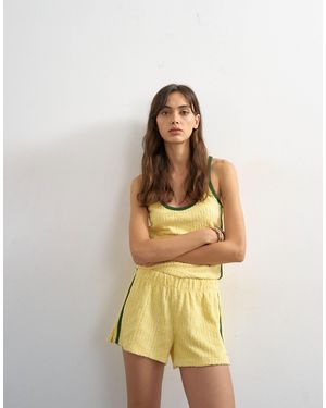 TOPSHOP Towelling Stripe Shorts - Metallic