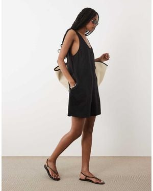 ARKET Pure Linen Beach Playsuit - Natural