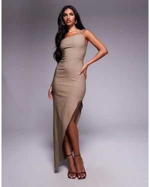 Vesper Double One Shoulder Strap Maxi Dress - Natural
