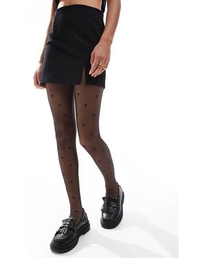 ASOS 20 Denier All Over Heart Tights - Black