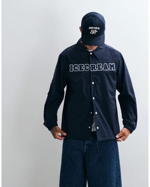 ICECREAM College Applique Coach Jacket - Blue