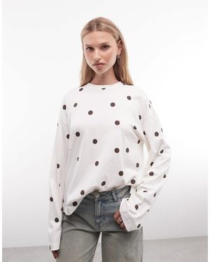 Monki Oversized Long Sleeve T-shirt - White