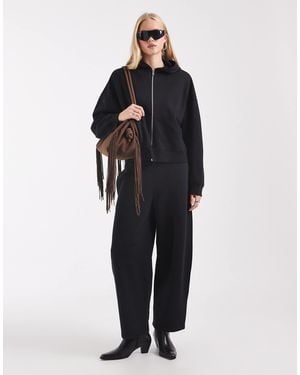 ASOS Barrel Leg Brushback Joggers - Blue
