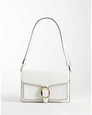 New Look Borsa Da Spalla Bianca Con Fibbia - Bianco