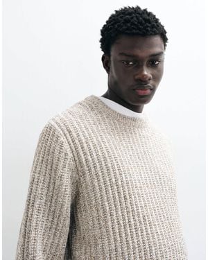 Jack & Jones Ribbed Crew Neck Sweater - Natural