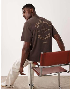 Abercrombie & Fitch Coffee Back Graphic T-shirt - Brown