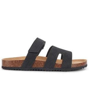 SEQWL Triple Strap Cage Sandals With Adjustable Fastening - Black
