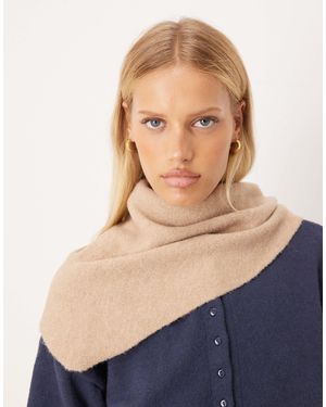 Accessorize Petit foulard triangle uni en maille - naturel - Bleu