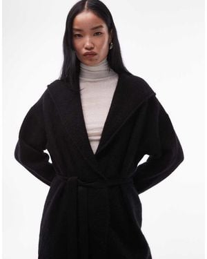 ARKET Cárdigan Midi Holgado Con Lazada Delantera De Lana De Alpaca De - Negro
