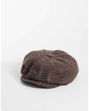 ASOS Check Baker Boy Cap - Brown