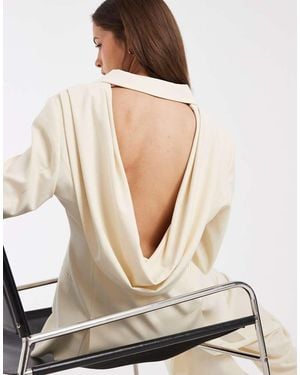 ASOS Cowl Back Blazer - Natural
