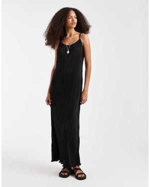 Pieces Plisse Cami Maxi Dress - Black