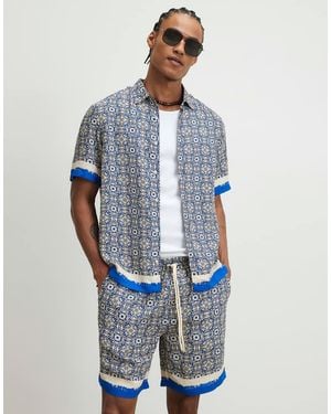 River Island Tile Print Shorts - Blue