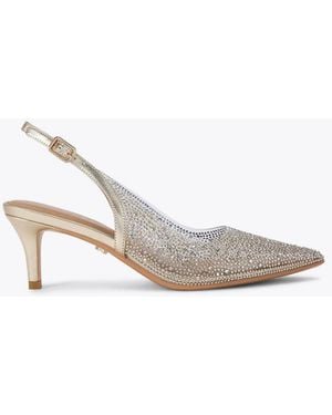 Carvela Kurt Geiger Lovebird Rhinestone-Embellished Vinyl Slingback Courts - White