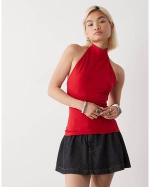 Weekday Top Allacciato Al Collo - Rosso