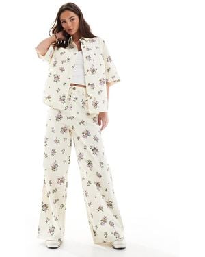 ASOS High Waist Wide Leg Trouser Co-ord - White