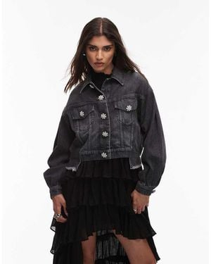 AllSaints Embellished Beth Denim Jacket - Black