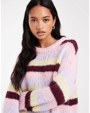 Pieces Chunky Knitted Sweater - Pink