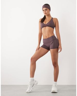 4505 Active 3 Inch Booty Shorts - Brown