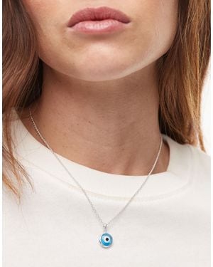 SEOL + GOLD Seol + Gold Evil Eye Glass Pendant Necklace - White