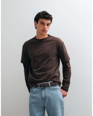 ASOS Heavyweight Relaxed Long Sleeve T-shirt With Double Sleeve - Black